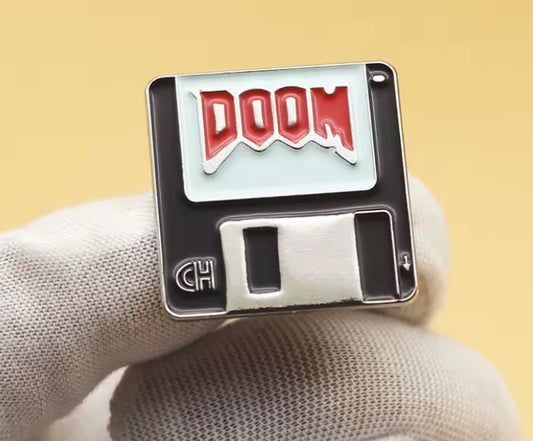 Doom Floppy Pin Badge
