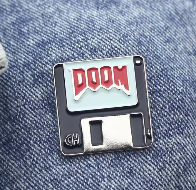 Doom Floppy Pin Badge