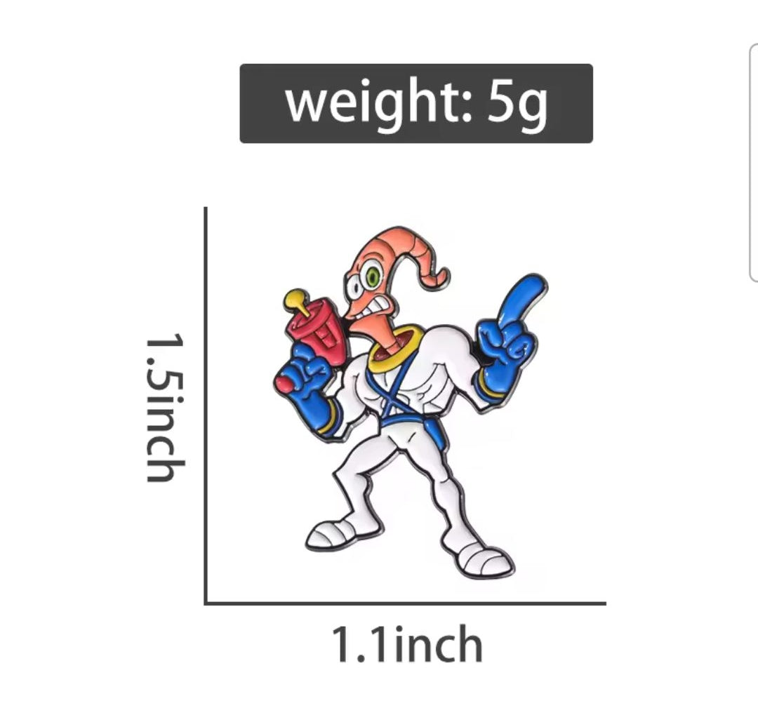 Earthworm Jim Pin Badge