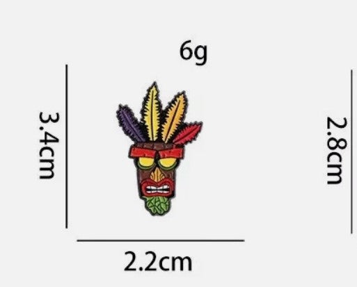 Aku Aku Tiki Mask Pin Badge