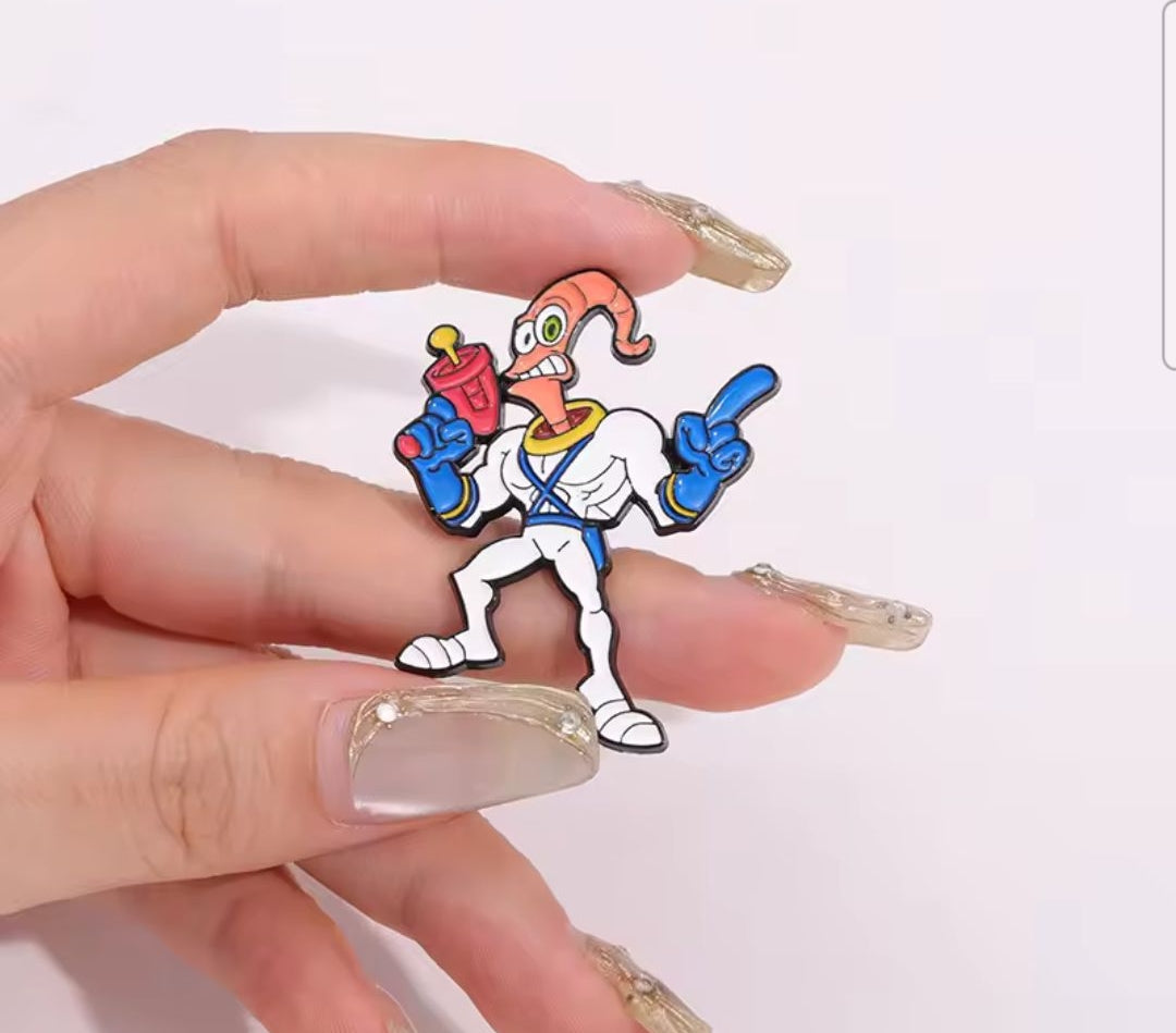 Earthworm Jim Pin Badge